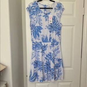 Lilly Pulitzer Danville Dress. Resort white jet set jungle. Size L new with tags